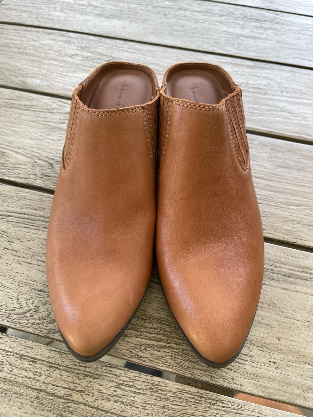 House Of Harlow 1960 Rowen Tan Slip-On Leather Mule Womens Size 9.5